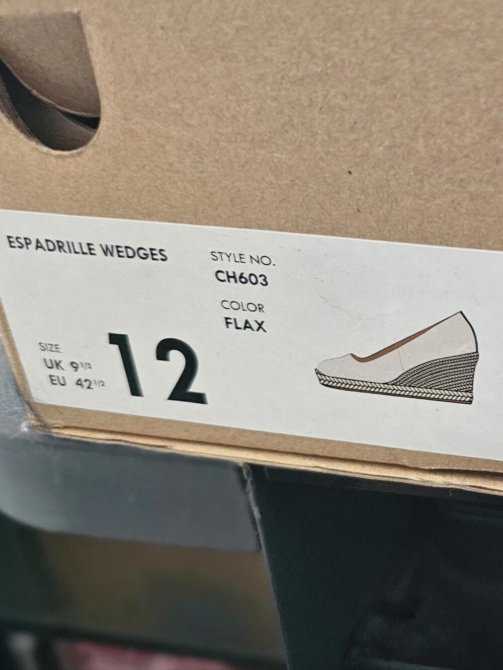 J.Crew Factory Beige Espadrille Wedge Heels - Women Size 12 New In Box